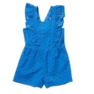 Habitual Blue Flutter Eyelet Romper- 24 Months- NEW WITH TAGS